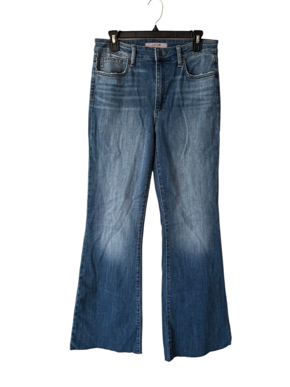 Joe's Jeans Women's Tall 33” Inseam Size 29 Mid Rise Raw Hem Blue Flare Jeans